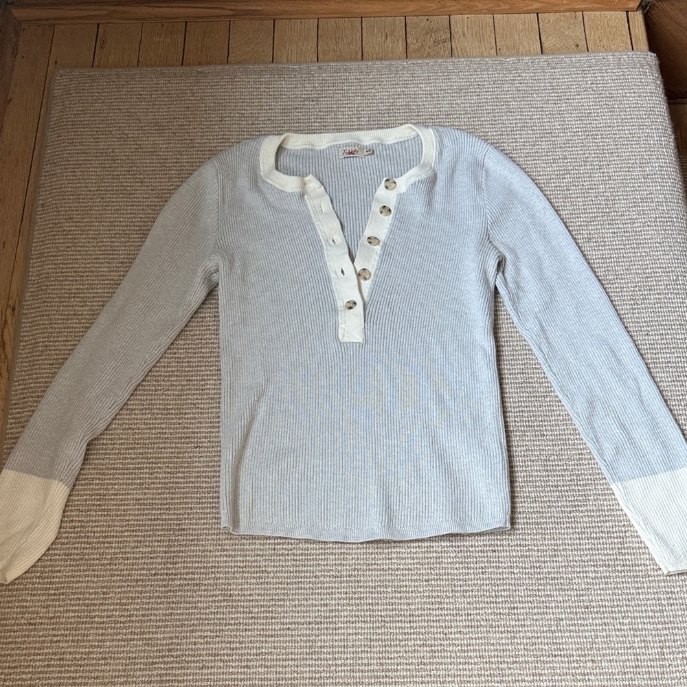 Faherty Blue and Cream Button Down Shirt